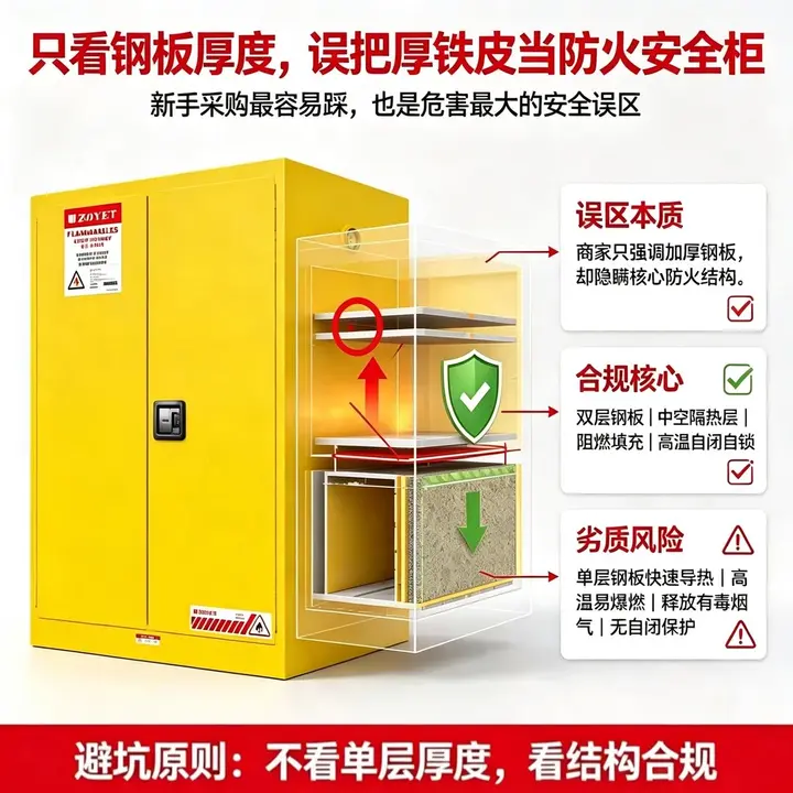 危化品安全柜选购全攻略：避开5大致命误区，合规防火不踩坑
